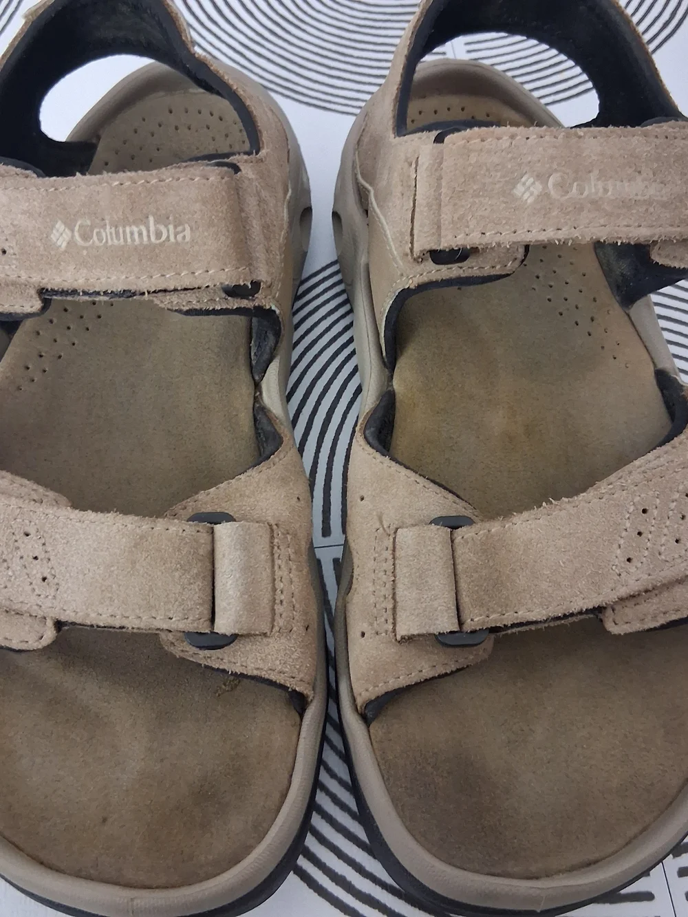 Columbia Sportswear Techlite Mens 7 Brown Tan Strappy Hiking Comfort Sandals
